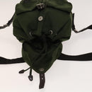 PRADA Backpack Nylon Khaki Silver Auth ki5980-21