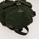 PRADA Backpack Nylon Khaki Silver Auth ki5980-6