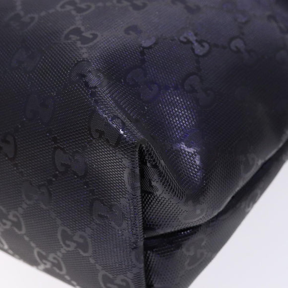GUCCI GG implementation Tote Bag PVC Navy Silver 211133 Auth ki5982