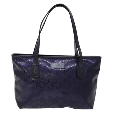 GUCCI GG implementation Tote Bag PVC Navy Silver 211133 Auth ki5982 - 0