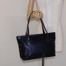 GUCCI GG implementation Tote Bag PVC Navy Silver 211133 Auth ki5982-21