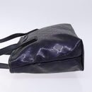 GUCCI GG implementation Tote Bag PVC Navy Silver 211133 Auth ki5982-5