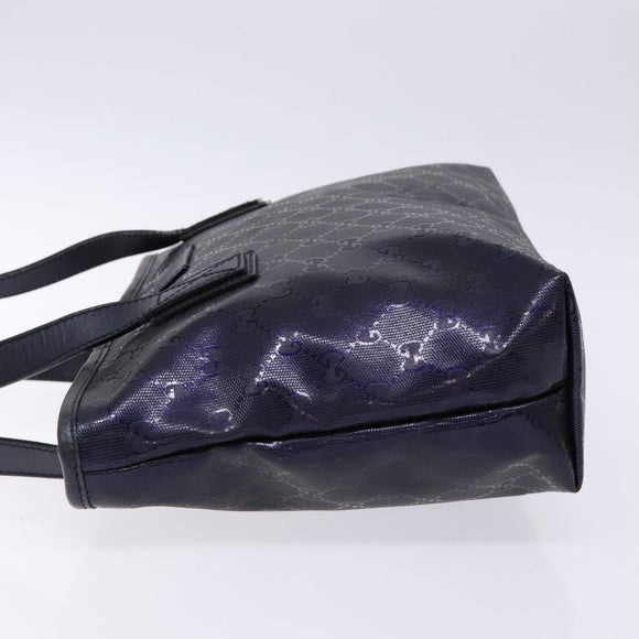 GUCCI GG implementation Tote Bag PVC Navy Silver 211133 Auth ki5982