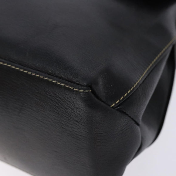 LOEWE Velazquez Hand Bag Leather Suede Brown Black gold Auth ki5987