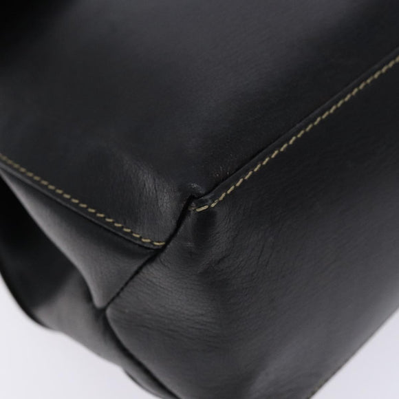 LOEWE Velazquez Hand Bag Leather Suede Brown Black gold Auth ki5987