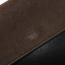 LOEWE Velazquez Hand Bag Leather Suede Brown Black gold Auth ki5987-17