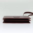 CARTIER Must Line Shoulder Bag Leather Bordeaux Gold Auth ki5993-5