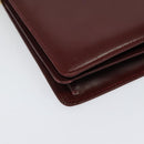 CARTIER Must Line Shoulder Bag Leather Bordeaux Gold Auth ki5993-10