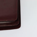 CARTIER Must Line Shoulder Bag Leather Bordeaux Gold Auth ki5993-16