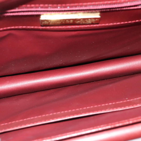 CARTIER Must Line Shoulder Bag Leather Bordeaux Gold Auth ki5993