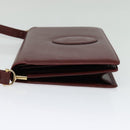 CARTIER Must Line Shoulder Bag Leather Bordeaux Gold Auth ki5993-3