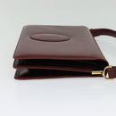 CARTIER Must Line Shoulder Bag Leather Bordeaux Gold Auth ki5993-4