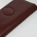 CARTIER Must Line Shoulder Bag Leather Bordeaux Gold Auth ki5993-6