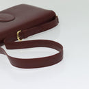 CARTIER Must Line Shoulder Bag Leather Bordeaux Gold Auth ki5993-7