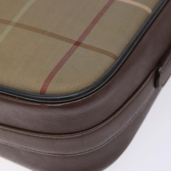 Burberrys Nova Check Shoulder Bag Canvas Beige Brown Auth ki5994