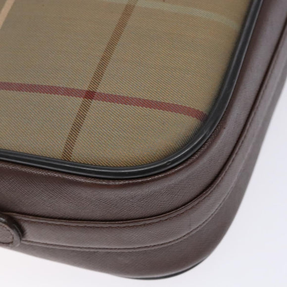 Burberrys Nova Check Shoulder Bag Canvas Beige Brown Auth ki5994