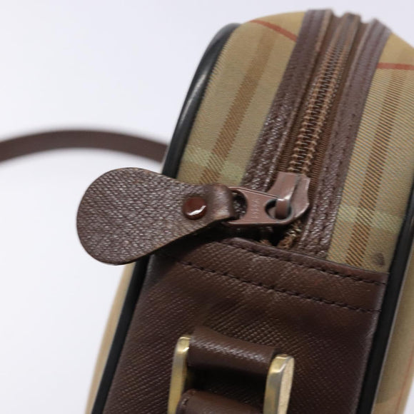 Burberrys Nova Check Shoulder Bag Canvas Beige Brown Auth ki5994