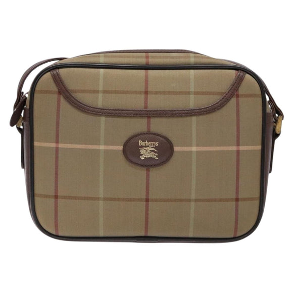 Burberrys Nova Check Shoulder Bag Canvas Beige Brown Auth ki5994