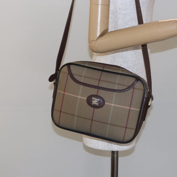 Burberrys Nova Check Shoulder Bag Canvas Beige Brown Auth ki5994