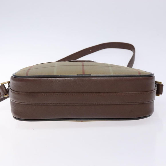 Burberrys Nova Check Shoulder Bag Canvas Beige Brown Auth ki5994