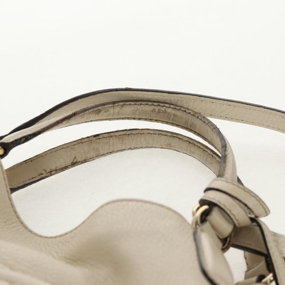 GUCCI Soho Shoulder Bag Leather 2way White Auth ki5995