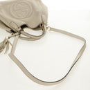 GUCCI Soho Shoulder Bag Leather 2way White Auth ki5995-9