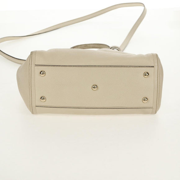 GUCCI Soho Shoulder Bag Leather 2way White Auth ki5995