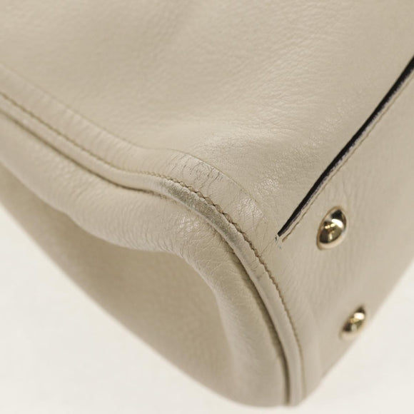 GUCCI Soho Shoulder Bag Leather 2way White Auth ki5995