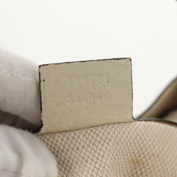 GUCCI Soho Shoulder Bag Leather 2way White Auth ki5995