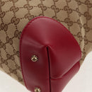 GUCCI GG Canvas Heart bit Tote Bag 2way Beige Red Auth ki5996V-20