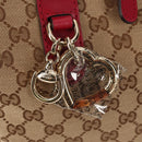 GUCCI GG Canvas Heart bit Tote Bag 2way Beige Red Auth ki5996V-9