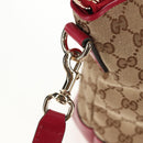 GUCCI GG Canvas Heart bit Tote Bag 2-Wege Beige Rot Auth ki5996V-21