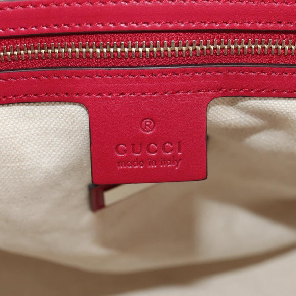 GUCCI GG Canvas Heart bit Tote Bag 2-Wege Beige Rot Auth ki5996V
