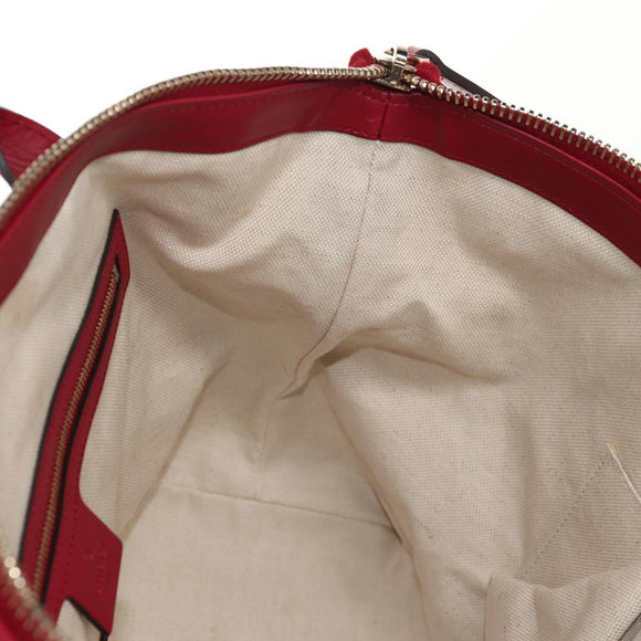 GUCCI GG Canvas Heart bit Tote Bag 2way Beige Red Auth ki5996V