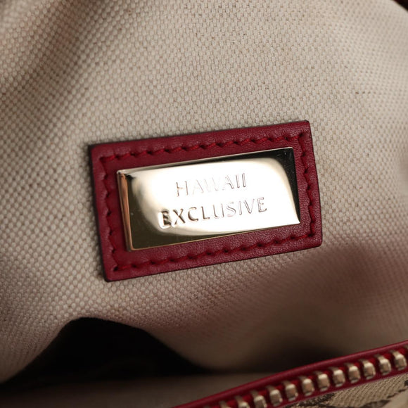 GUCCI GG Canvas Heart bit Tote Bag 2way Beige Red Auth ki5996V