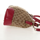 GUCCI GG Canvas Heart bit Tote Bag 2-Wege Beige Rot Auth ki5996V-3
