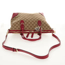 GUCCI GG Canvas Heart bit Tote Bag 2way Beige Red Auth ki5996V-8