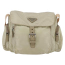 PRADA Shoulder Bag Nylon Beige Auth ki5997-13