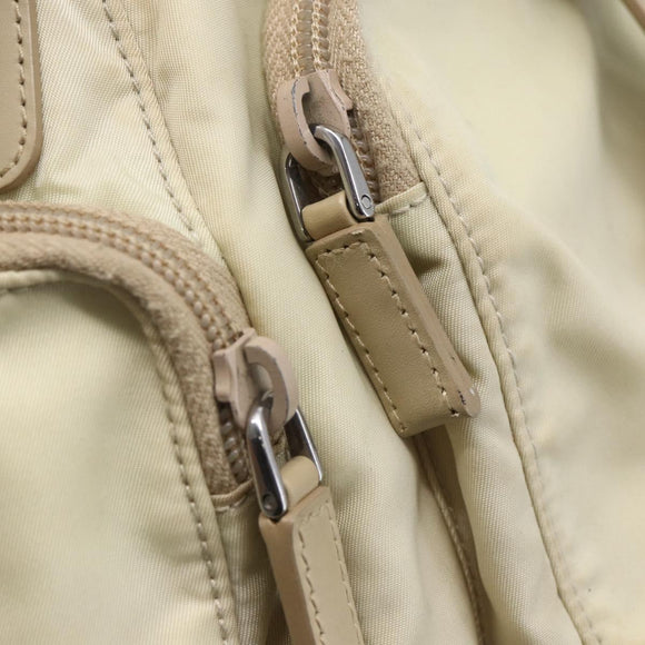 PRADA Shoulder Bag Nylon Beige Auth ki5997