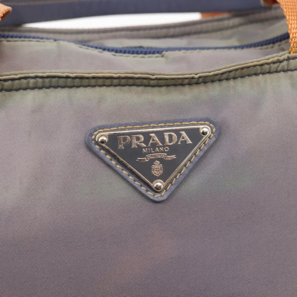 PRADA Tote Bag Nylon 2way Purple Orange Auth ki5999