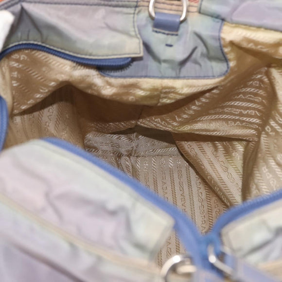 PRADA Tote Bag Nylon 2way Purple Orange Auth ki5999