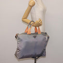 PRADA Tote Bag Nylon 2way Purple Orange Auth ki5999-24
