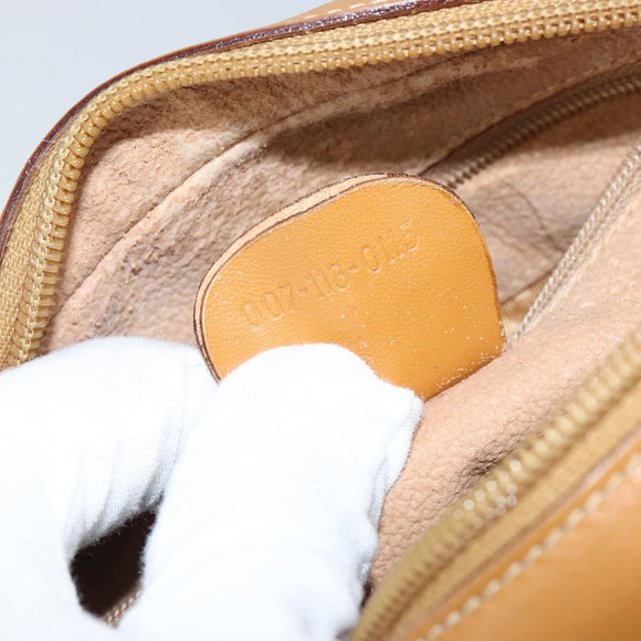 GUCCI Micro GG Canvas Shoulder Bag PVC Leather Beige Auth ki6001