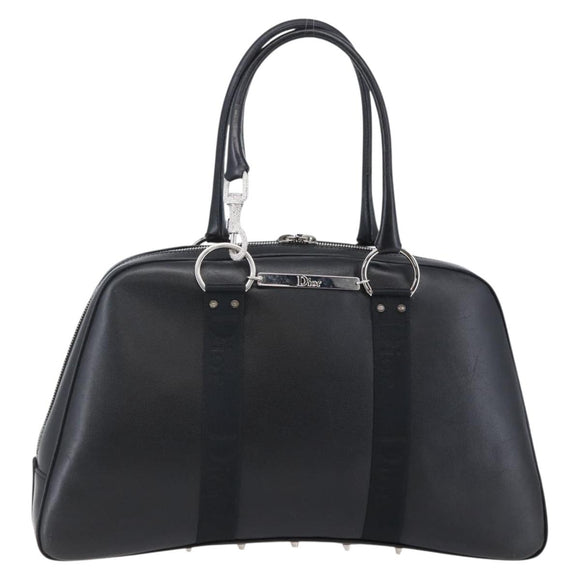 Christian Dior Boston Bag Leather Black Auth ki6003
