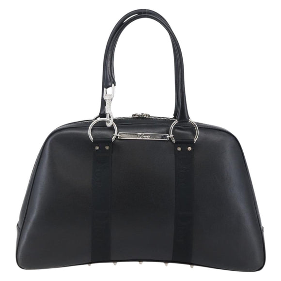 Christian Dior Boston Bag Leather Black Auth ki6003