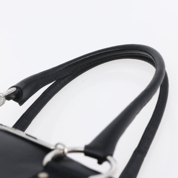 Christian Dior Boston Bag Leather Black Auth ki6003