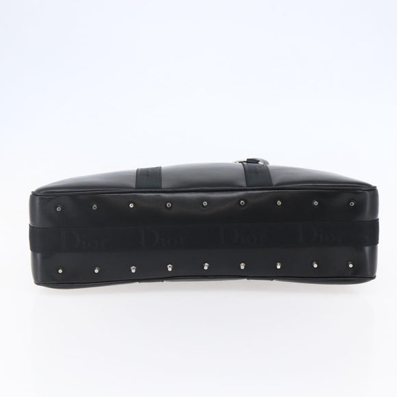 Christian Dior Boston Bag Leather Black Auth ki6003