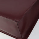 BURBERRY Nova Check Hand Bag Canvas Leather Bordeaux Beige Auth ki6009-9