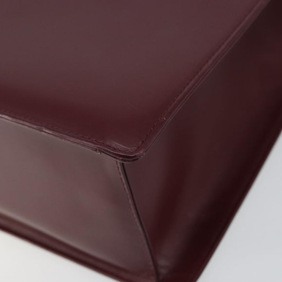 BURBERRY Nova Check Hand Bag Canvas Leather Bordeaux Beige Auth ki6009