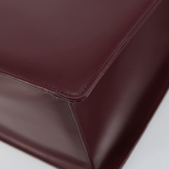 BURBERRY Nova Check Hand Bag Canvas Leather Bordeaux Beige Auth ki6009